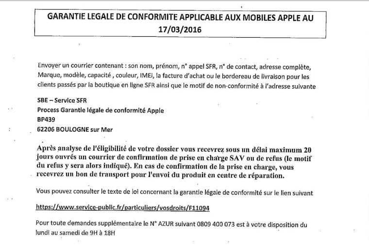 Aucune réponse de SBE - Process Garantie legale de... - La Communauté SFR